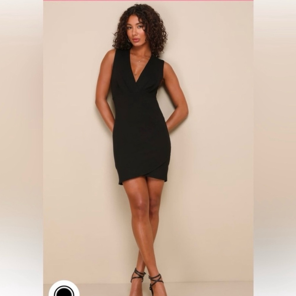 Lulu's Elegant Black Sleeveless Tulip Mini Dress - Picture 7 of 7